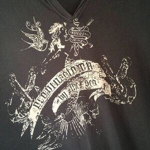 Alternative Black T-shirt, Large, Funky Tattoo graphic, Very Soft